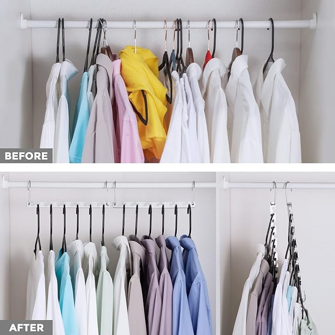 HOUSE DAY Space Saving Hangers for Clothes 20 Pack, Heavy Duty Hanger Organizer - Image 5