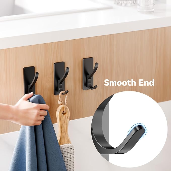10-Pack Self Adhesive Towel Hooks: Extra Strong 13LB, Stainless Hook - Image 3