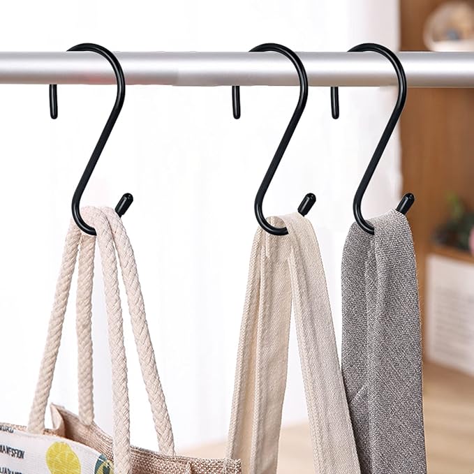 12 Pack 4-1/2 Inch S Hooks, Large Vinyl Coated Closet Hooks Non Slip Heavy Duty - Image 8