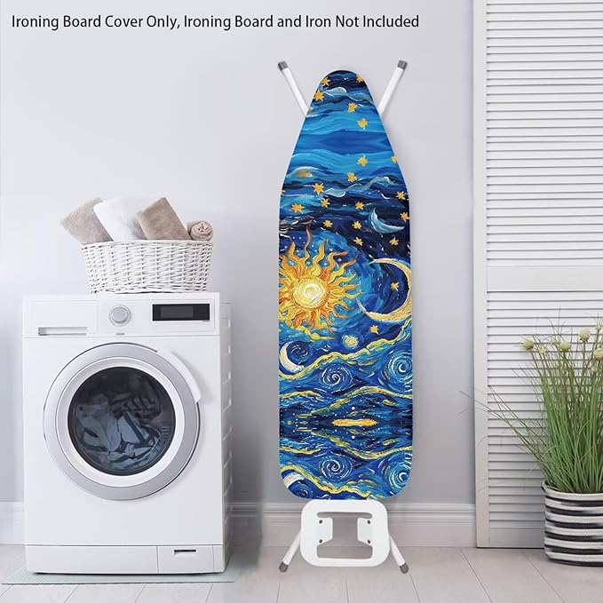 Moon Print Ironing Board Cover and Pad Washable Thick Padding Heavy Duty Iron - Image 3