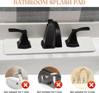 3 Square Hole White Faucet Mat for Kitchen Sink Bathroom 16.14" x 4.49" Kitchen - Image 3