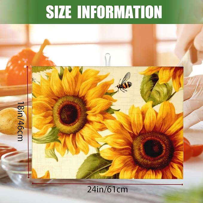 Sunflower Large Dish Drying Mats - Image 2