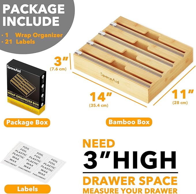 SpaceAid WrapNeat 4 in 1 Wrap Organizer - Image 3