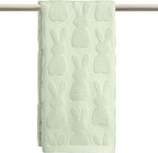 Artoid Mode 1 Pc Light Green 3D Rabbit Jacquard Easter Hand Towels by ArtoidMode