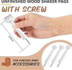 10 Pieces Wooden Shaker Peg Screw-on Pegs 3.62 Inch Long Unfinished Wood Shaker - Image 2
