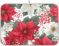 Red Poinsettias and Leaves Dish Drying Mat by OTVEE