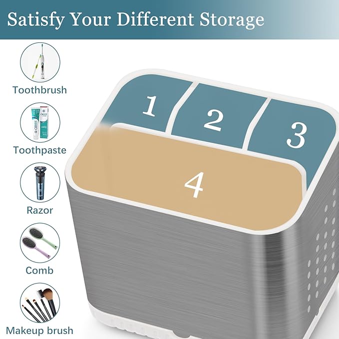 Toothbrush Holders for Bathrooms, Kids Electric Toothbrush and Toothpaste Holder - Image 5
