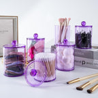 6 Pack Qtip Holder, Canister Apothecary Jar Set, Bathroom Jars - Image 7