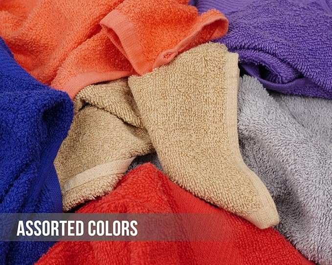ZUPERIA 100% Cotton Bath Wash Cloths 24 Pack - Image 8