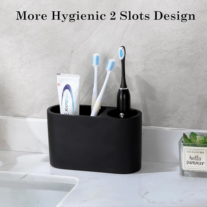 Luxspire Toothbrush Holder, 2 Slots Toothbrush and Toothpaste Holdersfor - Image 3