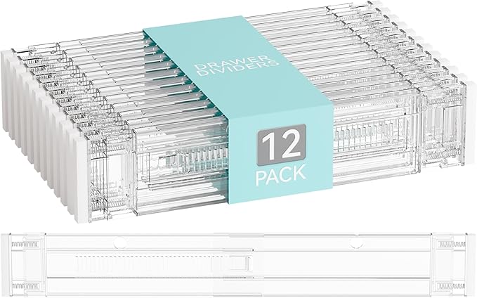 Yieach 12Pack 3.2 Inch Shallow Acrylic Drawer Dividers by Yieach