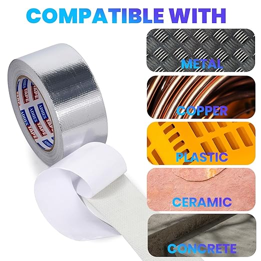 ADHES Premium Aluminum Foil Tape, 2 Inch x 210 Feet, Heat Proof Tape Withstand - Image 7