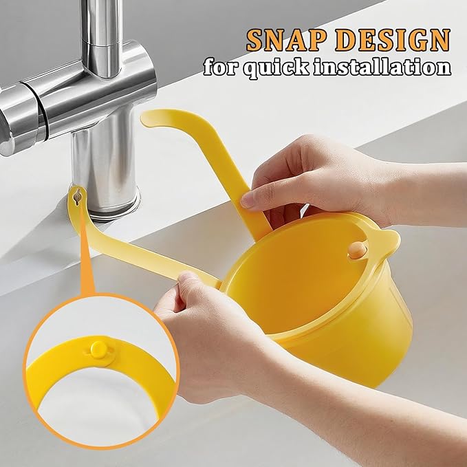 Sink Strainer Basket with One-Touch Drain Mesh, Snap-On Strap & Detachable - Image 3