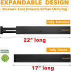SpaceAid 4 Pack Bamboo Drawer Dividers - Image 3