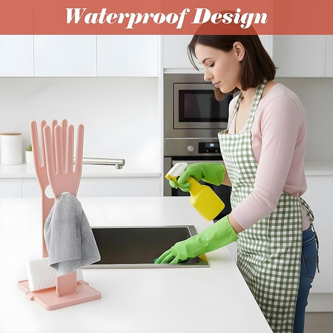 2 Pcs Kitchen Glove Holder, Kitchen Glove Stand Holder Plastic Glover Drying - Image 3