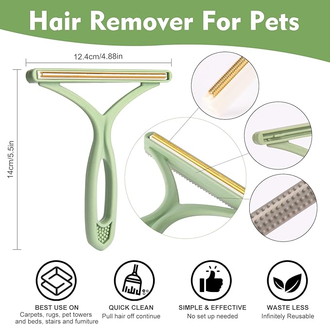 3 in 1 Lint Remover, Pet Hair Remover, Dog Cat Hair Remover, Carpet Rake - Image 2