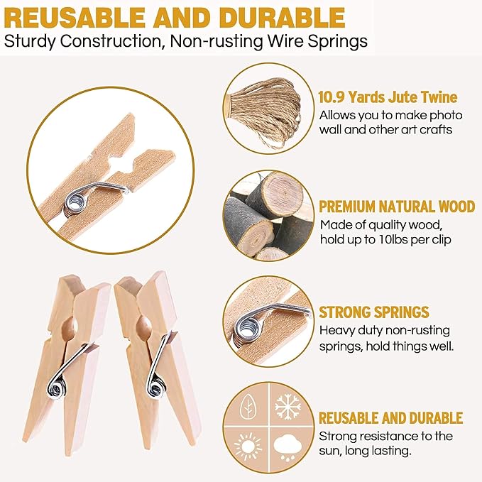 Mini Clothespins, Mini Clothes Pins - Image 2