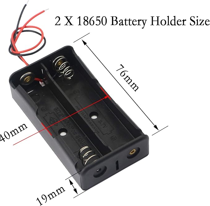 PNGKNYOCN 18650 Battery Clip, 2 Slots 3.7V DIY Battery Storage Box in Series - Image 4