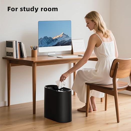 SUBEKYU 2.3 Gal Trash Can for Bathroom, Small Office Garbage Can for Kitchen - Image 5