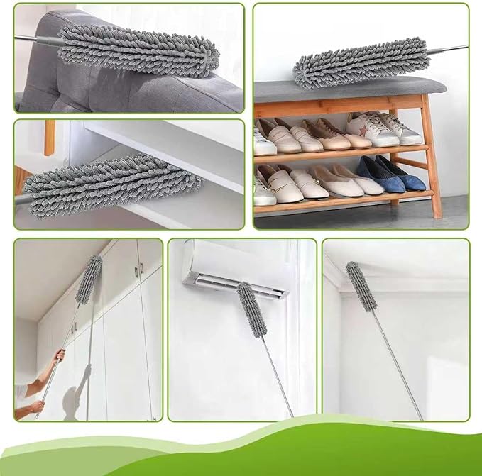 100-inch Duster with Extension Pole, 8-in-1 Cobweb Duster Kit Includes Chenille - Image 4