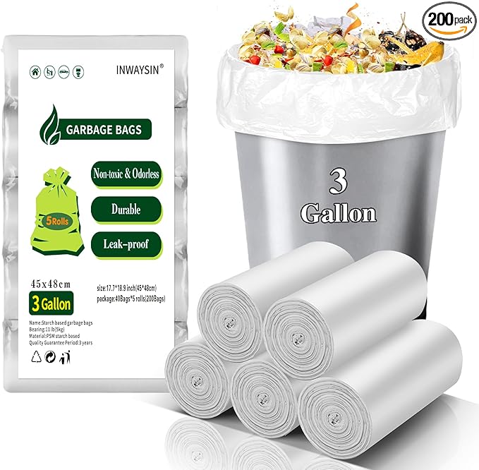 3 Gallon Biodegradable Trash Bags by Inwaysin