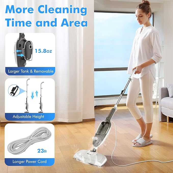 Steam Mop - All-in-one Powerful Handheld Steam Cleaner Detachable Floor Steamer - Image 3