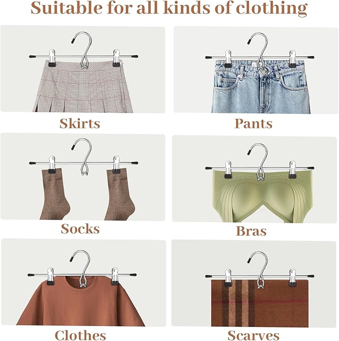 Pants Hangers Space Saving, Stackable Skirt Hangers - Image 6