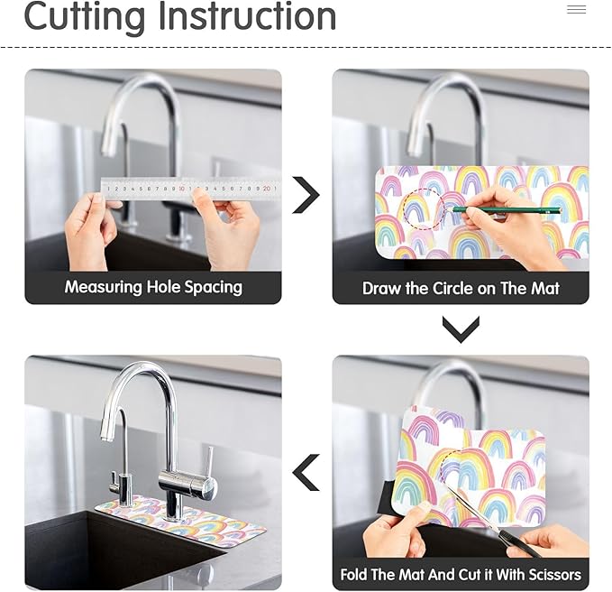 Kitchen Sink Splash Guard 2 PCS 14.7 Inch Sink Faucet Mat Splash Guard - Image 4
