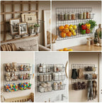 10 PCS Wire Baskets Wall Grid Panel Hanging Wire Basket Hanging Wall Baskets No - Image 3
