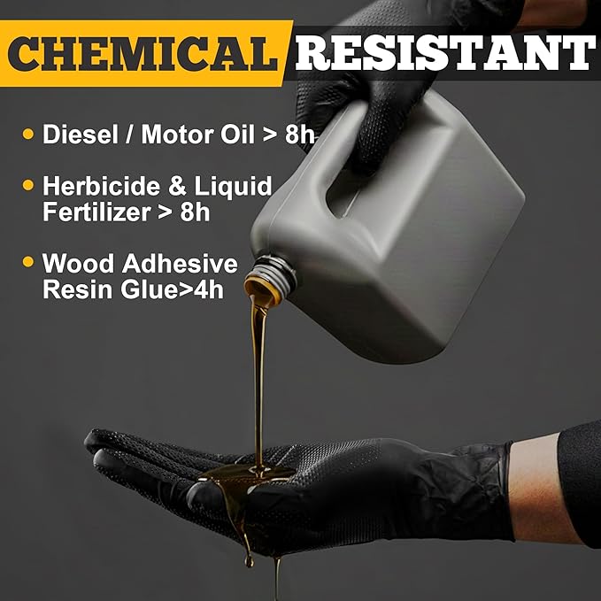 TitanFlex Heavy Duty Black Industrial Nitrile Gloves - Image 4