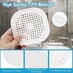 2Pcs 5.4 Inch Square Drain Cover TPR Hair Drain Catcher Flat Silicone Floor - Image 3