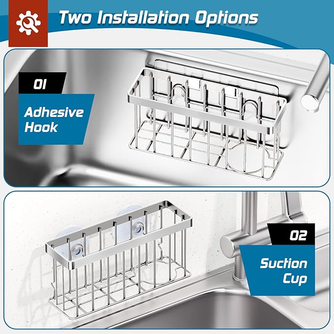 Sponge Holder for Kitchen Sink, Sink Caddy Organizer - Image 3