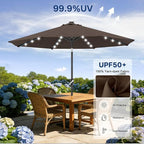 ABCCANOPY Durable Solar Led Patio Umbrellas with 32LED Lights 11FT (Brown) - Image 5