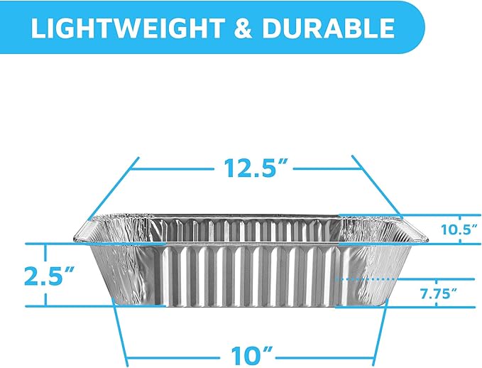 MontoPack 9x13 Aluminum Foil Half Size Roasting Pans - Image 2