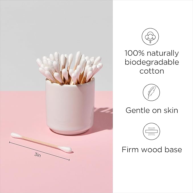 Diane Cotton Swabs, Sturdy Wood Base, 375 ct. 1-Pack - Image 2