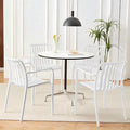 Patio Dining Chairs Set of 4, All-Weather Outdoor and Indoor Stackable Chairs with Curved Back, Waterproof for Patio, Deck, Porch, Backyard, Restaurant & Cafe Use, White by JPBSTO