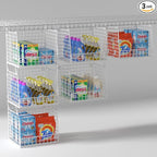 3 Pack Laundry Room Organization and Storage, Hanging Wire Basket by PUPPYCUTE
