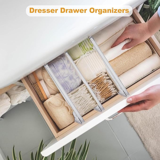 6 Pack Drawer Dividers for Clothes, Kitchen Utensils - Image 7