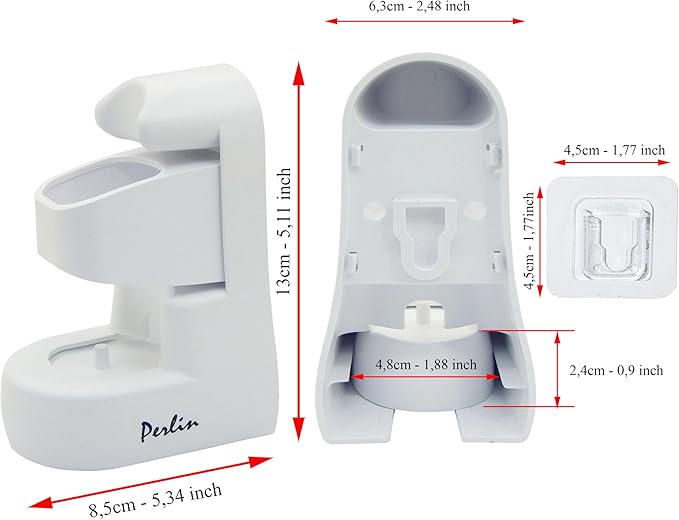 Perlin Electric Toothbrush Holder Wall Mounted No Drilling Self Adhesive - Image 6