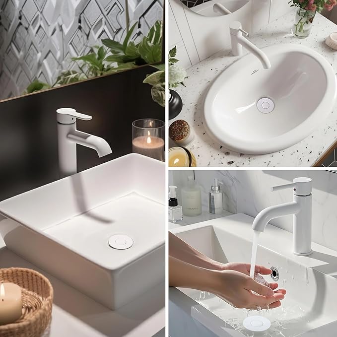 Hibbent Upgraded 3 in 1 Bathroom Sink Drain Strainer, Universal Pop Up Stopper - Image 9