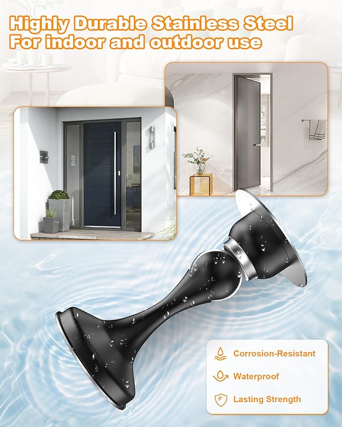 Crosize Magnetic Door Stoppers 8 Pack, Stainless Steel Door Stops - Image 6