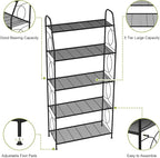 5 Tier Plant Stand Indoor Outdoor, Heavy Duty Plant Shelf, Metal Mesh Tall Plant Stands Holder Rack for Living Room Balcony and Garden, Black - Image 6