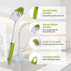 Dish Brush Scrub Brush with Handle - Image 8