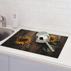 Sunflower Dish Drying Mat for Kitchen Counter Decor 18x24 Inch Floral Absorbent - Image 7