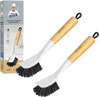MR.SIGA Dish Brush with Handle, Dish Scrub Brush, Bamboo Dish Brush, Safe on by MRSIGA