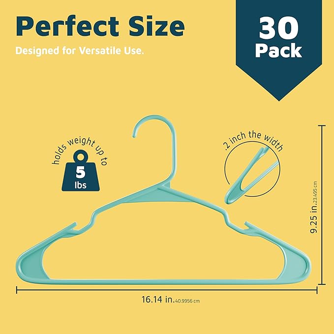 Lifemaster Plastic Clothes Hangers – Heavy Duty Hanger Set, - Image 2