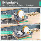 TOOLF Dish Drying Rack with Drainboard, Extendable Dish Rack - Image 2