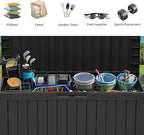 YITAHOME 72 Gallon Outdoor Resin Deck Box with Wheels, Pool Storage Box for Outdoor Cushions, Sports Equipment, Garden Tools, Black - Image 7