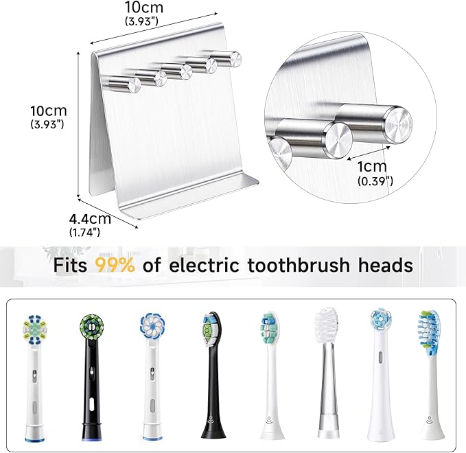 Electric Toothbrush Head Holder Adhesive or Tabletop, Tooth Brush Holder - Image 9