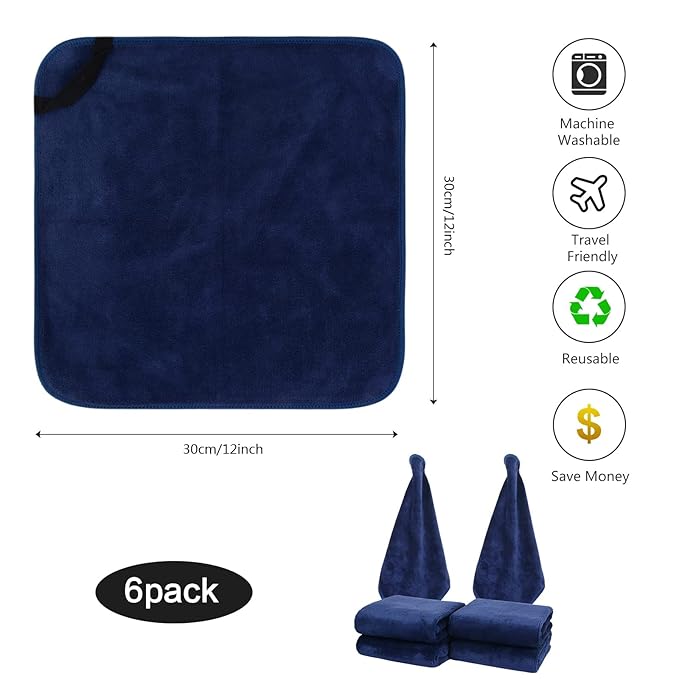 SINLAND Microfiber Facial Cloths Fast Drying Washcloth 12inch x 12inch - Image 7